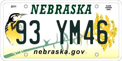 NE license plate 93YM46