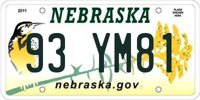 NE license plate 93YM81