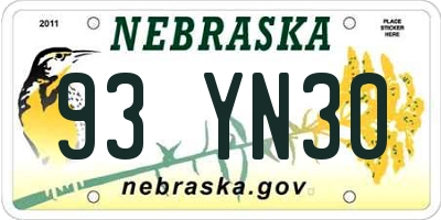 NE license plate 93YN30