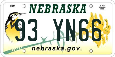 NE license plate 93YN66
