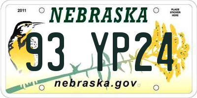 NE license plate 93YP24
