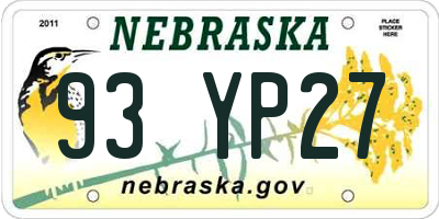 NE license plate 93YP27