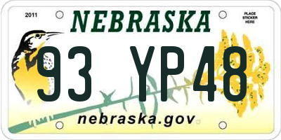 NE license plate 93YP48