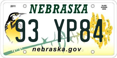 NE license plate 93YP84