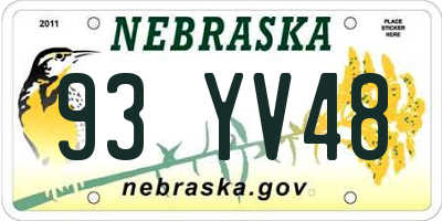 NE license plate 93YV48