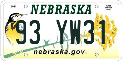 NE license plate 93YW31