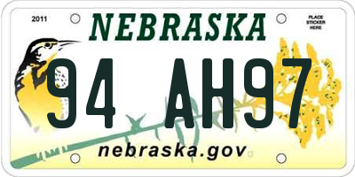 NE license plate 94AH97