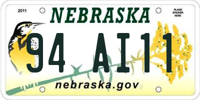 NE license plate 94AI11