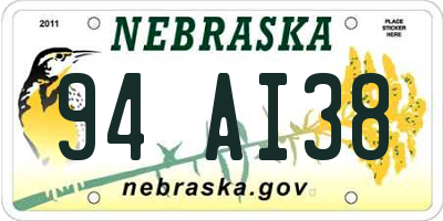 NE license plate 94AI38