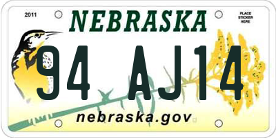 NE license plate 94AJ14