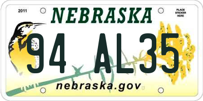 NE license plate 94AL35