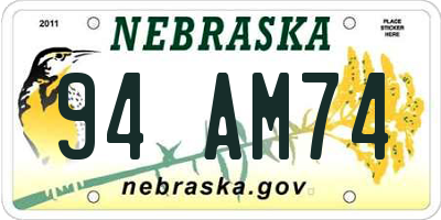 NE license plate 94AM74