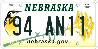 NE license plate 94AN11