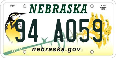 NE license plate 94AO59