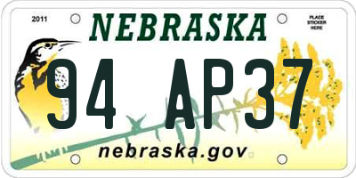 NE license plate 94AP37