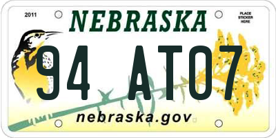 NE license plate 94AT07