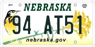 NE license plate 94AT51