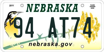 NE license plate 94AT74