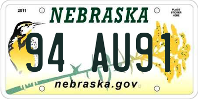 NE license plate 94AU91