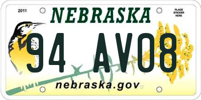 NE license plate 94AV08