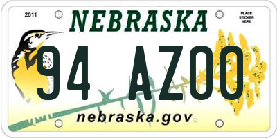 NE license plate 94AZ00