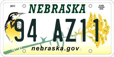 NE license plate 94AZ11