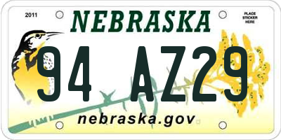 NE license plate 94AZ29