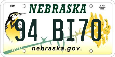 NE license plate 94BI70