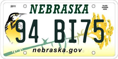 NE license plate 94BI75