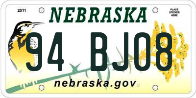 NE license plate 94BJ08