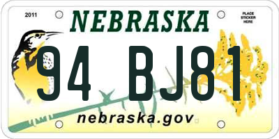 NE license plate 94BJ81