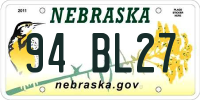NE license plate 94BL27