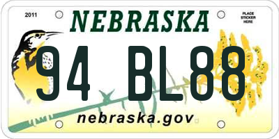 NE license plate 94BL88