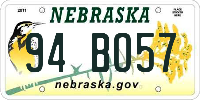 NE license plate 94BO57