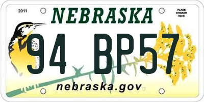 NE license plate 94BP57