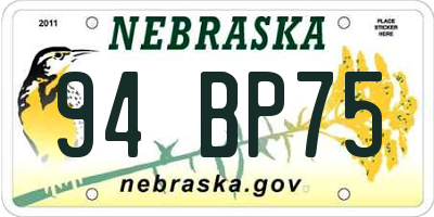 NE license plate 94BP75