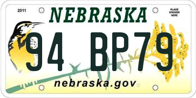 NE license plate 94BP79