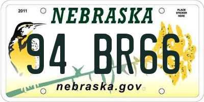 NE license plate 94BR66