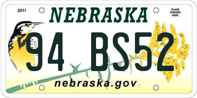 NE license plate 94BS52