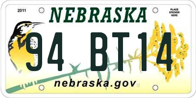 NE license plate 94BT14
