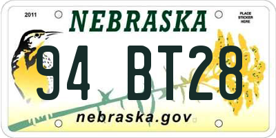 NE license plate 94BT28
