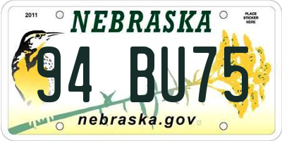 NE license plate 94BU75