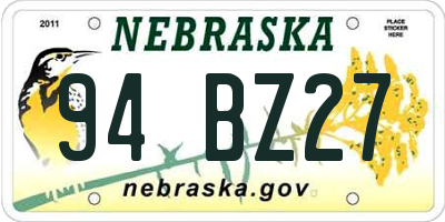 NE license plate 94BZ27