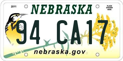 NE license plate 94CA17