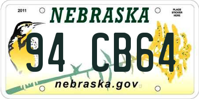 NE license plate 94CB64