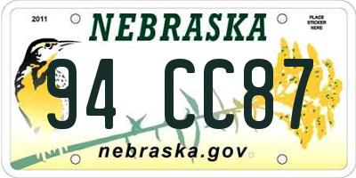NE license plate 94CC87