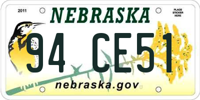 NE license plate 94CE51