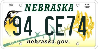 NE license plate 94CE74