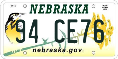 NE license plate 94CE76
