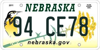 NE license plate 94CE78